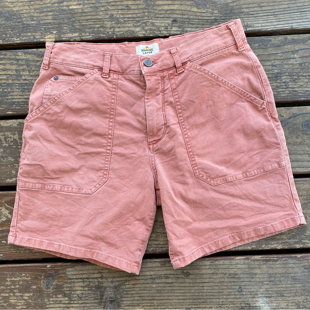 Marine layer utility shorts orange